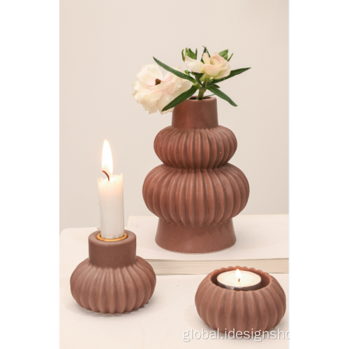 Candle Holder Matte Terracotta Ceramic Pillar Supplier